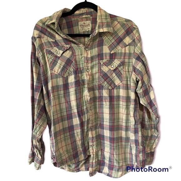 American Living Flannel Button Up - Picture 2 of 7